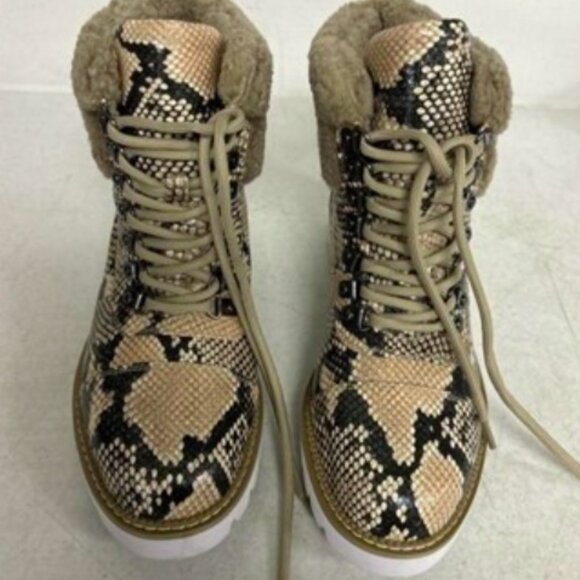 NEW Aerosoles Womens Celebrity Fashion Snakeskin Fur-lined boot Sz 7.5 - Picture 2 of 3